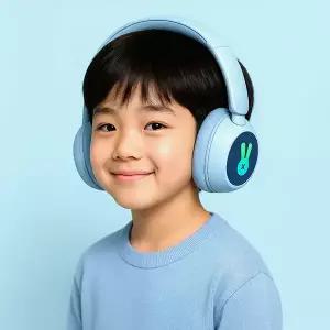 디알고 어린이안전 청력보호 LED 블루투스 유무선 키즈헤드폰 BH10CK 블루