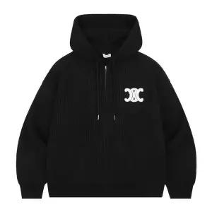 [셀린느] RY0JF0ZTQ 38NO 후드 집업 니트