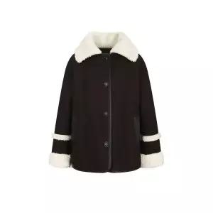 [롯데백화점]제이제이지고트 레더 배색 시어링 울 재킷GNCA3FRR1