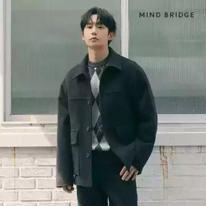 [택가 199,000원]마인드브릿지 남성 오버핏절개변형하프코트 MZCA7104