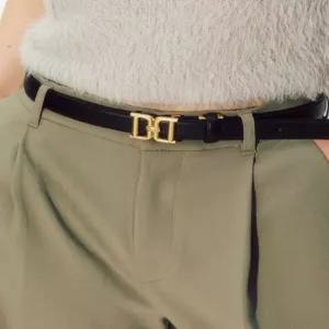 닥스 액세서리 26SS [여성벨트][DD Symbol] 블랙 DD메탈릭 골드 버클 소가죽 후크 여성벨트 DBBE6E097BK