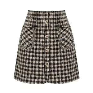 [샐리] 트위드포켓체크미니스커트_I5D-CSK002