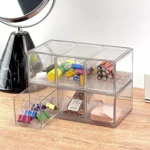 화장대 서랍식 미니 3칸 정리함 욕실장 화장대 칸막이 서랍형 다용도 투명 수납함