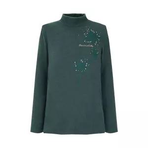 [크로커다일레이디] 크로커다일레이디 플라워 자수 반넥 티셔츠CLCWTS109