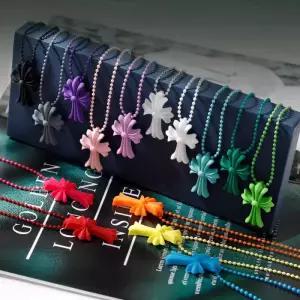 실리콘 목걸이 펜던트 컬러플 크로스 패션 십자가 쥬얼리 힙합 복고풍