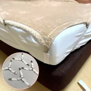 Y형 침대시트 고정밴드 4P 패드 커버 보 매트리스/이불고정/클립/고정/집게/침대/밴드/벨트/시트/밴드/3발