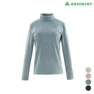 [아웃도어스/그린조이]여성 부클솔리드 반폴라 티셔츠