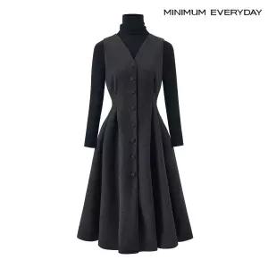 ( 에브리데이)폴라 니트 슬림핏 핀턱 원피스 세트 (EB4OW025D)