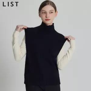 LIST)] 유니크 터틀넥 니트 베스트  택가격 158000원)