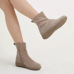 [올팜슈즈] 베이직 여성 발편한 스웨이드 안쪽지퍼 발목 부츠 숏 앵클부츠