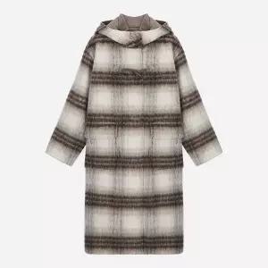[써스데이아일랜드](센텀시티점)체크 후드 더플 롱 코트 T258MCT235W
