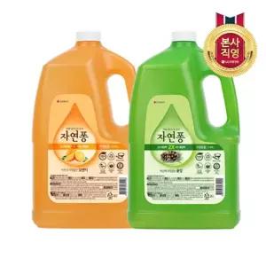 자연퐁 대용량 용기형 리필 3.04L x 2개 (솔잎/오렌지) 2종 택1