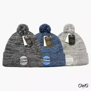 [타이틀리스트]모자 비니 방한모자 털 폼폼비니 겨울 여성 남성 공용 투어