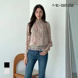 [미센스] 플라워 프린팅 스모킹 블라우스_MB53BLMD01Z
