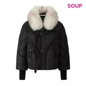 숲 SOUP 풍성 퍼 카라 벨티드 숏 패딩 점퍼 S5AJP02 481388