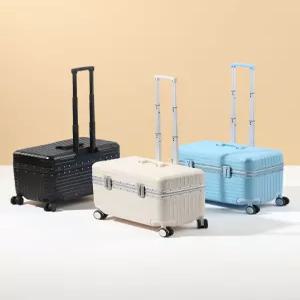 승무원캐리어 위로열리는 파일럿 무광실버 승무원 열리는 무광블랙 기내용캐리어 하드케이스