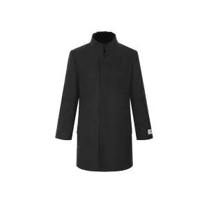 [하프클럽/BY파크랜드]그레이 퍼에리 스탠드 캐시미어 내부퀼팅 코트-AA2OH410