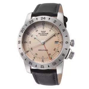 글라이신 남성용 에어맨 월드타이머 GMT 쿼츠 40mm 시계 GL1050 627925