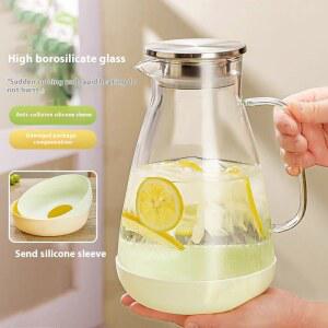 호환 Gianxi 냉수 주전자 유리 고온 방지 높은 붕규산염 가정용 대용량 과일 주스 주전자
