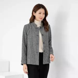 [모슬린]엄마옷 잔체크 차이나 울모직 정장 자켓 512FGH199 마담중년여성빅사이즈50대60대