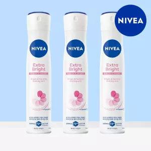 니베아 데오드란트 스프레이 엑스트라 브라이트 200ml 3개