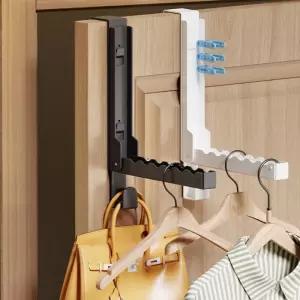 다용도 6구 문옷걸이 접이식 도어후크 틈새 문뒤 문옷 폴딩 자바라 행거 벽걸이 걸이 방문 현관 드레스룸