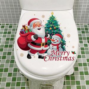 새로운 창의적인 선물 배달 산타클로스 크리스마스 축제 스티커 방 거실 벽 침실 타일 세라믹 욕실 화장실