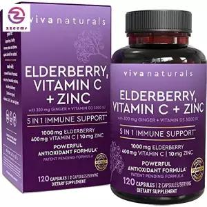 비바 내추럴스 삼부커스 엘더베리와 비타민 C 아연 비타민 D3 5000 IU 진