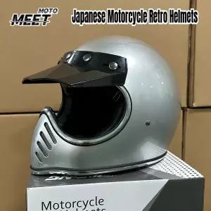 일본식 뾰족한 코 레트로 오토바이 헬멧 유리섬유 빈티지 카페 레이서 헬멧 클래식 영국 스타일 혼다용