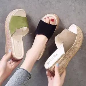 여성용 통굽 슬리퍼 심플 스웨이드 WFHUP17