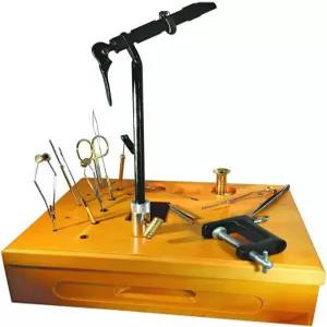 슈퍼 AA 바이스 플라이 낚시 도구 정리함 캐디 파리 묶기용 재료 트레이 홀더가 있는 크리에이티브 앵글러