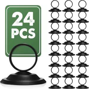 MotiMind 24개 테이블 번호 홀더-메탈 플레이스 카드 홀더 스탠드 상판 표지판 사진 메뉴 메모 크리스마스