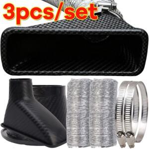 [호환품]범용 튜닝 에어 인테이크 덕트 벤트 프론트 범퍼 시스템 퍼널 튜브 키트 원형/사각 노즐