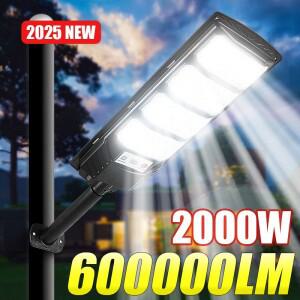 600000LM 2000W LED 태양광 조명 아웃도어 초고휘도 투광등 인체 감지 방수 정원 가로등 벽등