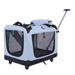 반려동물 캐리어 바퀴형 이동가방 접이식 케이지 외출 휴대용 고양이 강아지 자동차