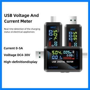 10 in 1 USB Type-C 전류 전압 측정기 디지털 디스플레이 충전기 테스터 DC 4.5-36V 0-8A 암페어 전압 측정