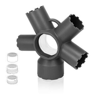 10 in 1 수도꼭지 에어레이터 제거 도구 M16 5 M18 M21 M22 M24 M28용 나사식 헤비 듀티 에어라토 키 그리