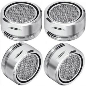 4Pc 욕실 수도꼭지 에어레이터 교체 15인치 /16인치 24mm 외부 나사산 필터 개스킷 주방 및 욕실용 4개