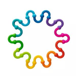 유연한 링연결 실리콘 유아감각놀이완구 돌아기 심리치료 협응력