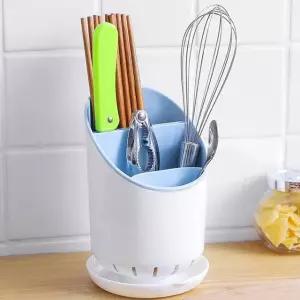 물빠짐수저통 모던 수저 숟가락 정리함 수저통 블루 (WFJPVCO)