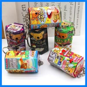 테디베어 비스킷 키체인 |   현실적인 스낵 캔 펜던트 |   사랑스러운 만화 비스킷 상자 열쇠 고리