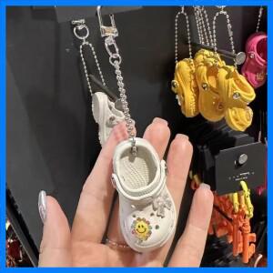 귀여운 키 체인 크리 에이 티브 시뮬레이션 슬리퍼 자동차 키 체인 가방 펜던트 소녀 자동차 키 링 펜던트