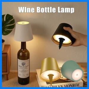 무선 병 램프 쉐이드 휴대용 LED 병 램프 3색 무단계 조광 나이트 라이트 침실 바 레스토랑 파티 장식용