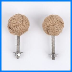 대마 밧줄 서랍 손잡이 둥근 수제 캐비닛 드레서는 가구에 대한 나무 주방 찬장 옷장 문을 당깁니다