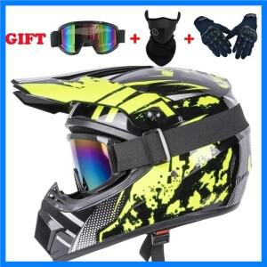 3 선물 풀 페이스 오토바이 헬멧 오프로드 오토바이 보내기 크로스 Capacete Motocross Casco 헬멧 승마 오