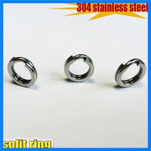 2023NEW 낚시 빈 미끼에 대한 순수한 304 스테인레스 스틸 분할 반지 50 개/몫 대형 번호에 주목