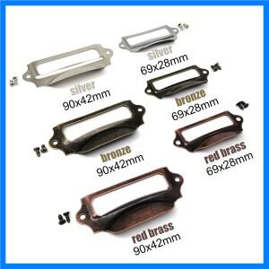 6pcs 금속 레이블 당겨 프레임 핸들 파일 이름 카드 홀더 가구 캐비닛 서랍 보석 가슴 상자 케이스 빈 28x6