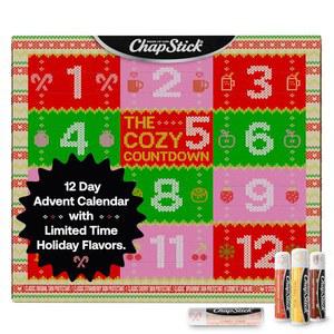 ChapStick Advent Calendar 2025 u2013 코지 카운트다운 투 크리스마스, 버라이어티 12팩 립밤 선물 세트, 여성, 남성, 청소년, 직장 동료, 할아버지,