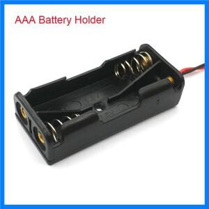 2 X AAA 배터리 보관 케이스 AAA 배터리 상자 검정색 플라스틱 배터리 케이스 홀더 와이어 2 x 1.5V AAA