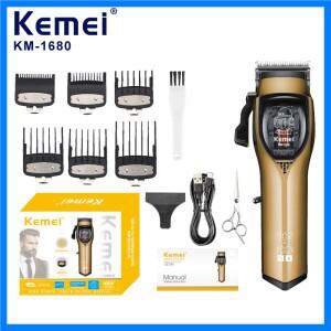 KEMEI 전문 트리머 헤어 클리퍼 살롱 헤어 트리머 LCD 디스플레이 빠른 충전 9000RPM 헤어 커팅 가위 선물